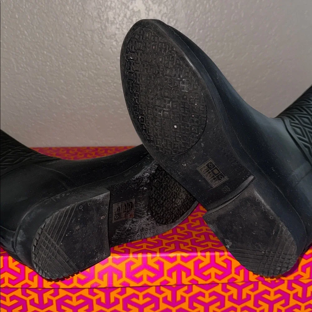 Tory Burch Marion Quilted Rain Boot Rubber/Vegan Leather MSRP $300 NIB size 8